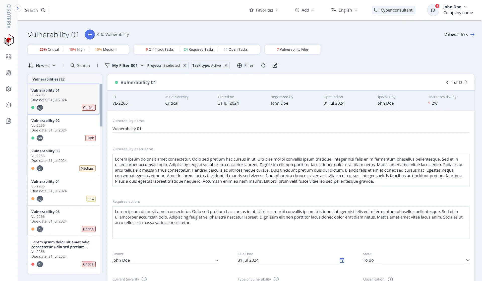 CISOTeria Vulnerabilities